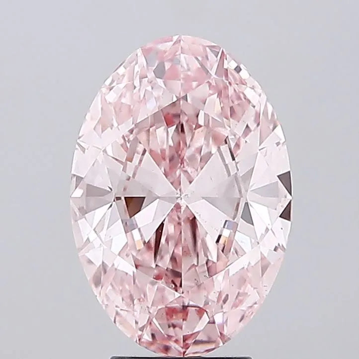 4.02ct Oval Lab Grown Diamond (Colour Fancy Vivid Pink, Clarity VS2, IGI Certified)