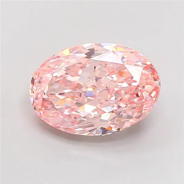 4.02ct Oval Lab Grown Diamond (Colour Fancy Vivid Pink, Clarity VS2, IGI Certified)