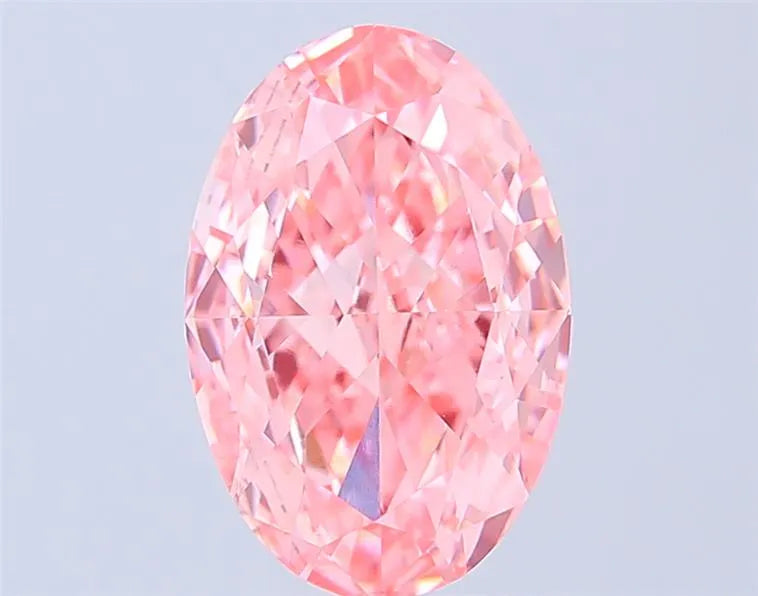 4.02ct Oval Lab Grown Diamond (Colour Fancy Vivid Pink, Clarity VVS2, IGI Certified)