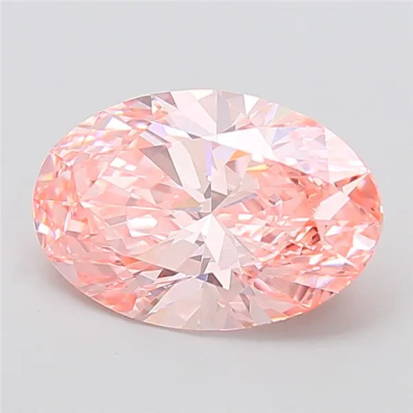 4.02ct Oval Lab Grown Diamond (Colour Fancy Vivid Pink, Clarity VVS2, IGI Certified)