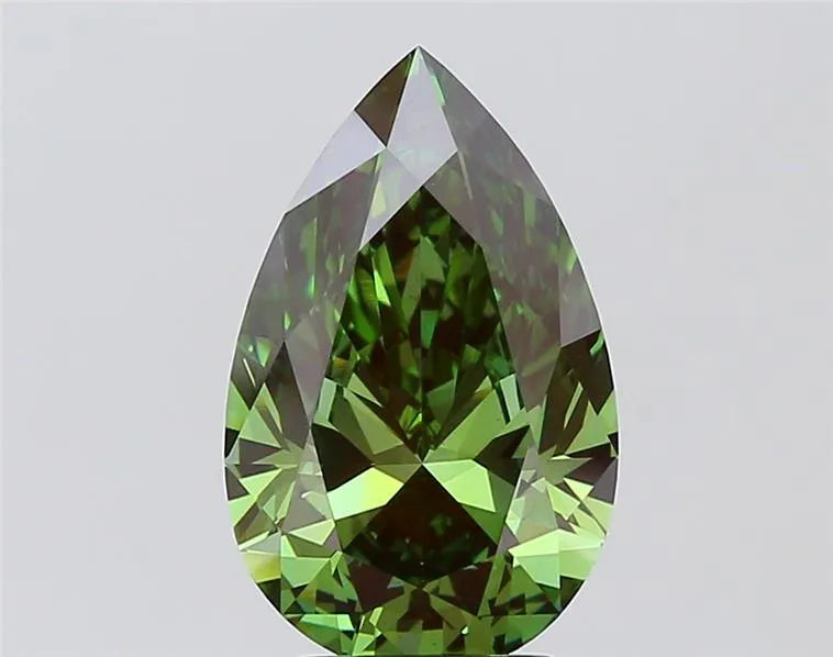 4.02ct Pear Lab Grown Diamond (Colour Fancy Deep Green, Clarity VS1, IGI Certified)