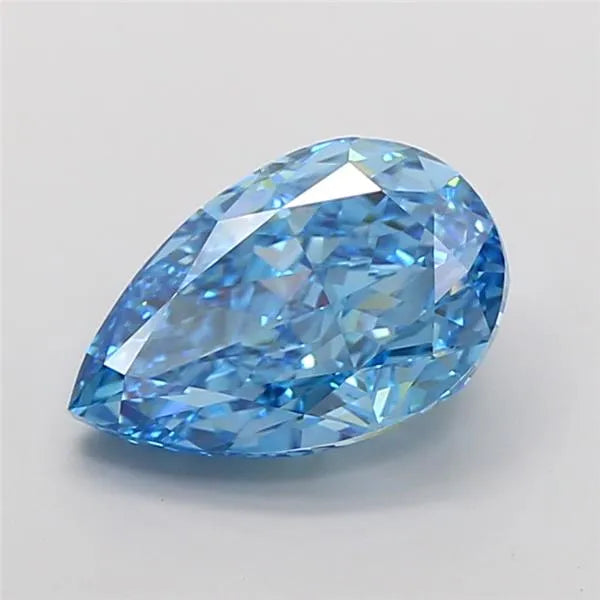 4.02ct Pear Lab Grown Diamond (Colour Fancy Vivid Blue, Clarity VS1, IGI Certified)