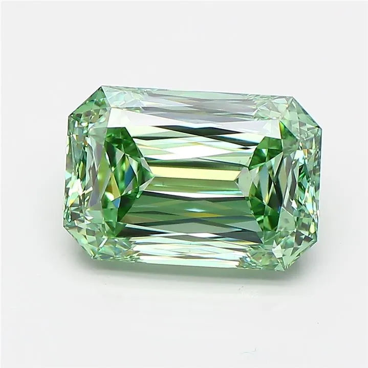 4.02ct Radiant Lab Grown Diamond (Colour Fancy Vivid Green, Clarity VS1, IGI Certified)