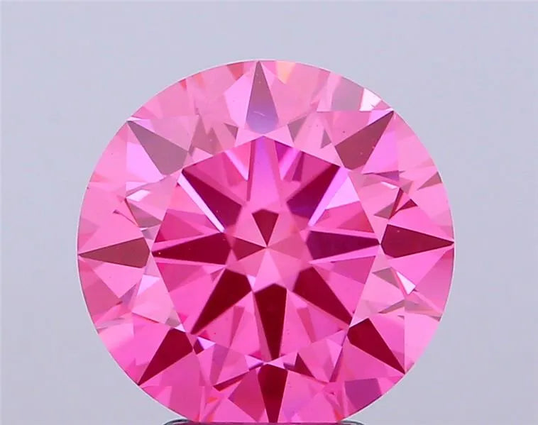 4.02ct Round Lab Grown Diamond (Colour Fancy Vivid Pink, Clarity VS1, Cut EX, IGI Certified)