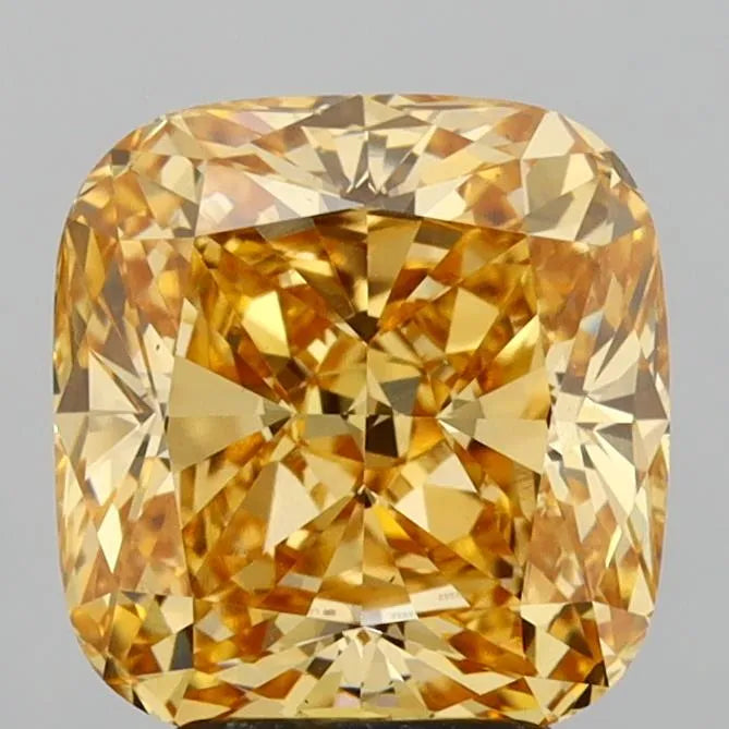 4.03ct Cushion modified Lab Grown Diamond (Colour Fancy Intense Brownish Yellow, Clarity VS1, IGI Certified)