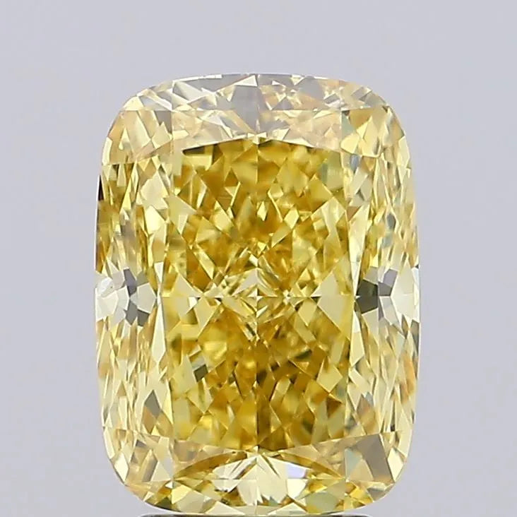4.03ct Cushion modified Lab Grown Diamond (Colour Fancy Vivid Yellow, Clarity VS1, IGI Certified)