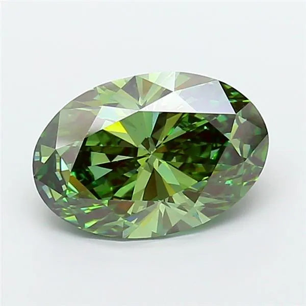 4.03ct Oval Lab Grown Diamond (Colour Fancy Vivid Green, Clarity VS1, IGI Certified)