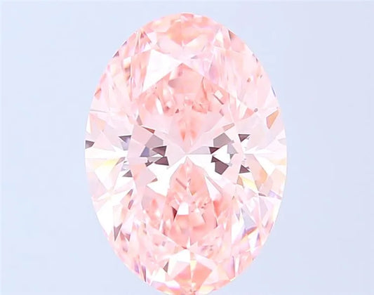 4.03ct Oval Lab Grown Diamond (Colour Fancy Vivid Pink, Clarity VS1, IGI Certified)