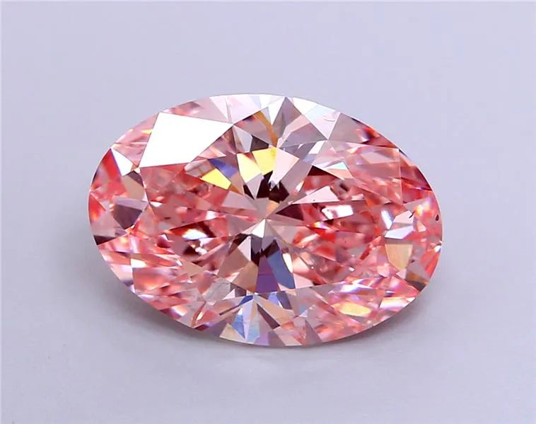 4.03ct Oval Lab Grown Diamond (Colour Fancy Vivid Pink, Clarity VS2, IGI Certified)