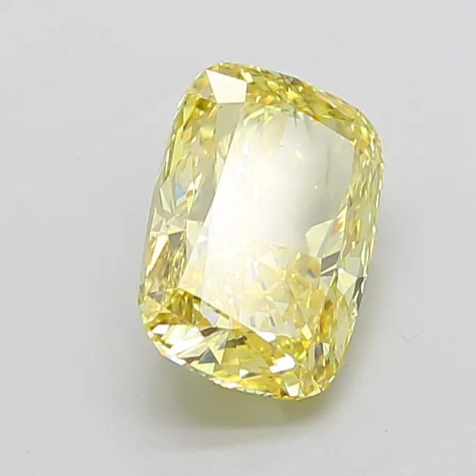 4.04ct Cushion modified Lab Grown Diamond (Colour Fancy Intense Yellow, Clarity VS2, IGI Certified)