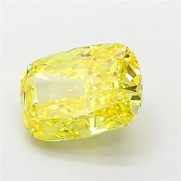 4.04ct Cushion modified Lab Grown Diamond (Colour Fancy Vivid Yellow, Clarity VS1, IGI Certified)