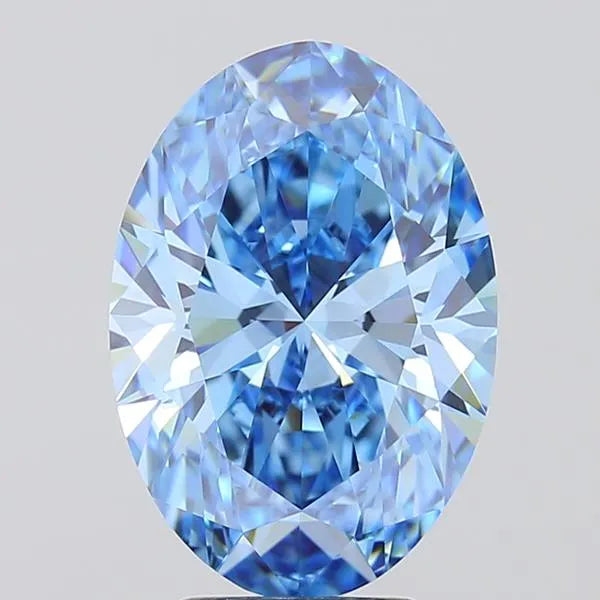 4.04ct Oval Lab Grown Diamond (Colour Fancy Vivid Blue, Clarity VS1, IGI Certified)
