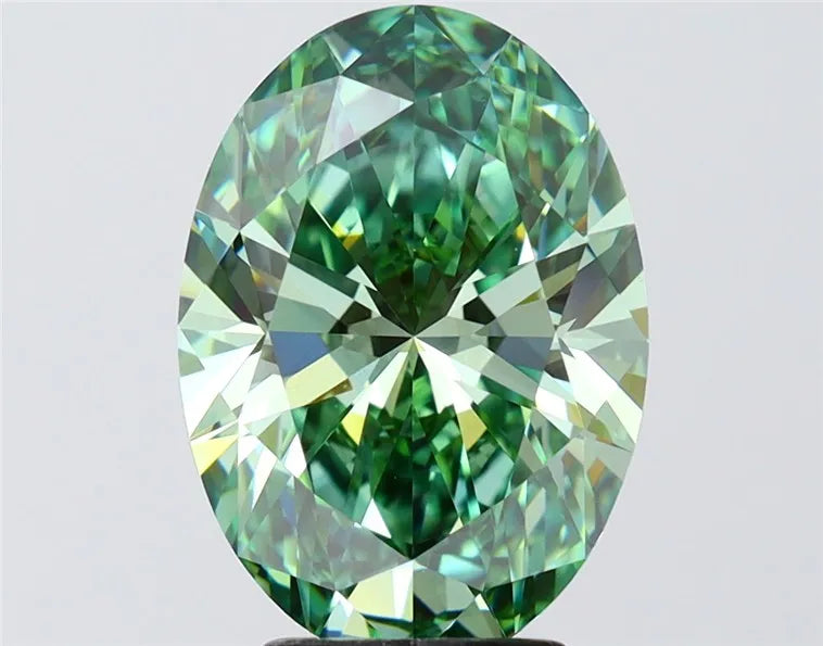 4.04ct Oval Lab Grown Diamond (Colour Fancy Vivid Green, Clarity VVS2, IGI Certified)