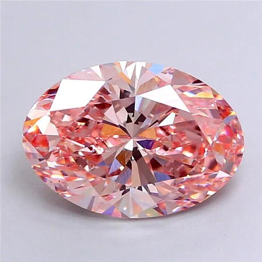 4.04ct Oval Lab Grown Diamond (Colour Fancy Vivid Pink, Clarity VS2, IGI Certified)