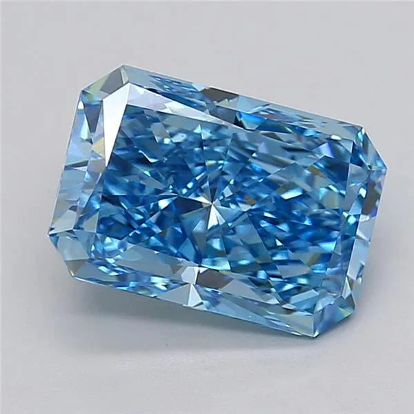 4.04ct Radiant Lab Grown Diamond (Colour Fancy Vivid Blue, Clarity VVS2, IGI Certified)