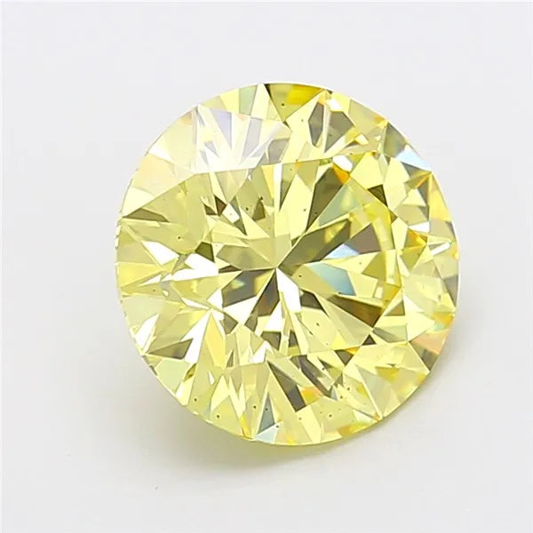 4.04ct Round Lab Grown Diamond (Colour Fancy Intense Yellow, Clarity SI1, Cut ID, IGI Certified)
