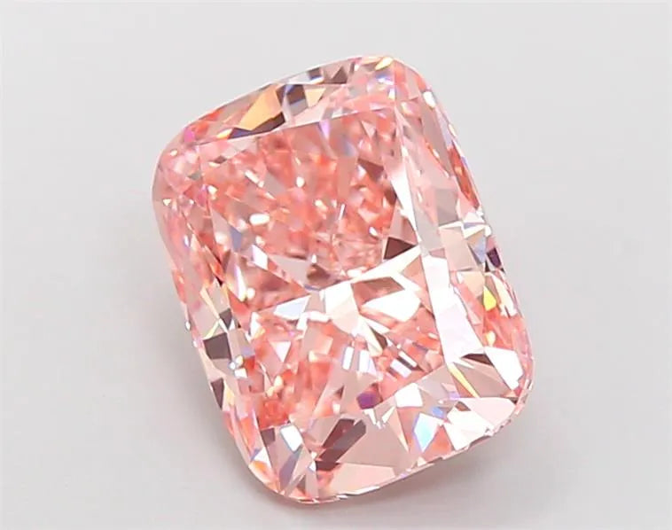 4.05ct Cushion modified Lab Grown Diamond (Colour Fancy Vivid Pink, Clarity VVS1, IGI Certified)
