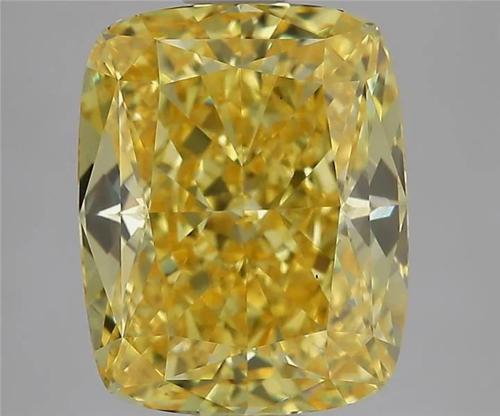 4.05ct Cushion modified Lab Grown Diamond (Colour Fancy Vivid Yellow, Clarity VS1, IGI Certified)