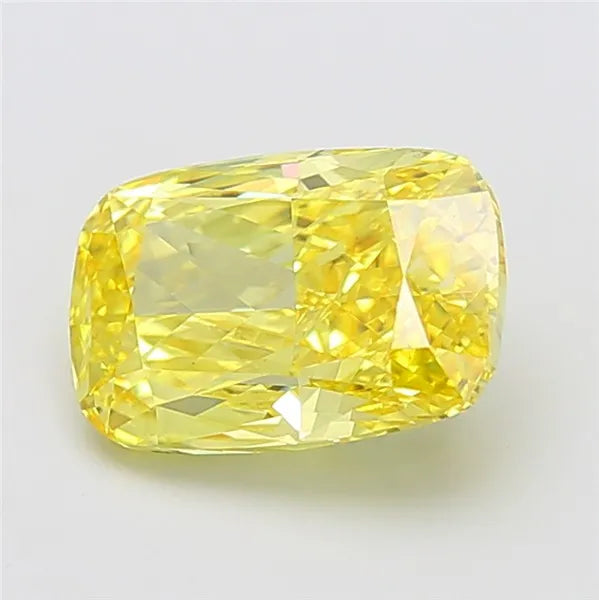 4.05ct Cushion modified Lab Grown Diamond (Colour Fancy Vivid Yellow, Clarity VS1, IGI Certified)