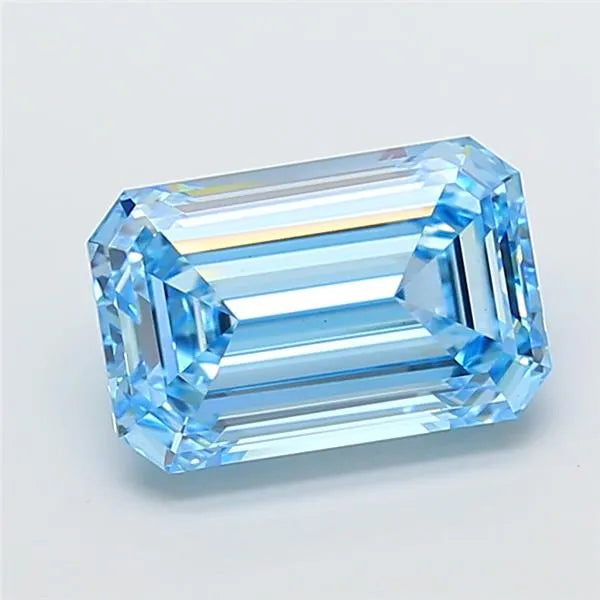 4.05ct Emerald Lab Grown Diamond (Colour Fancy Vivid Blue, Clarity VS2, IGI Certified)