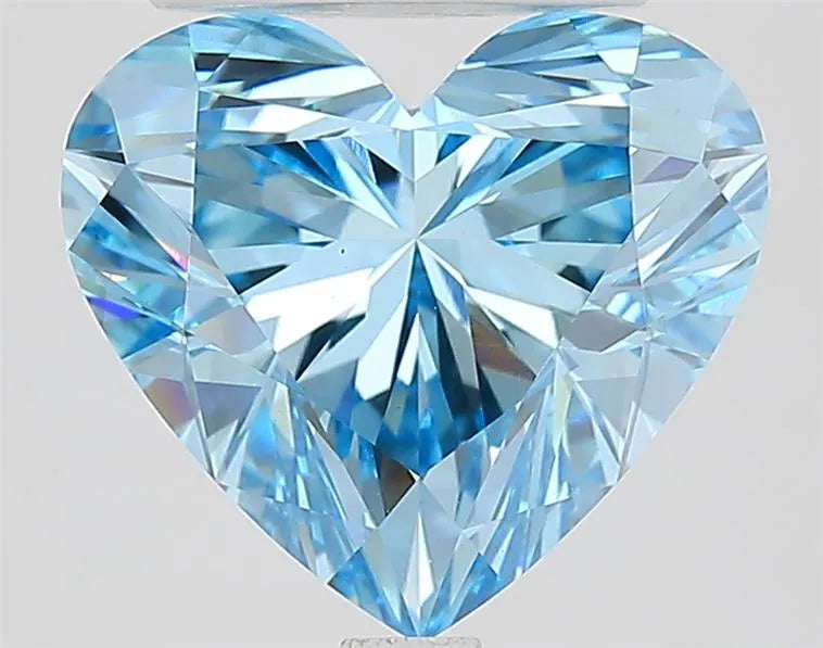 4.05ct Heart Lab Grown Diamond (Colour Fancy Vivid Blue, Clarity VS2, IGI Certified)