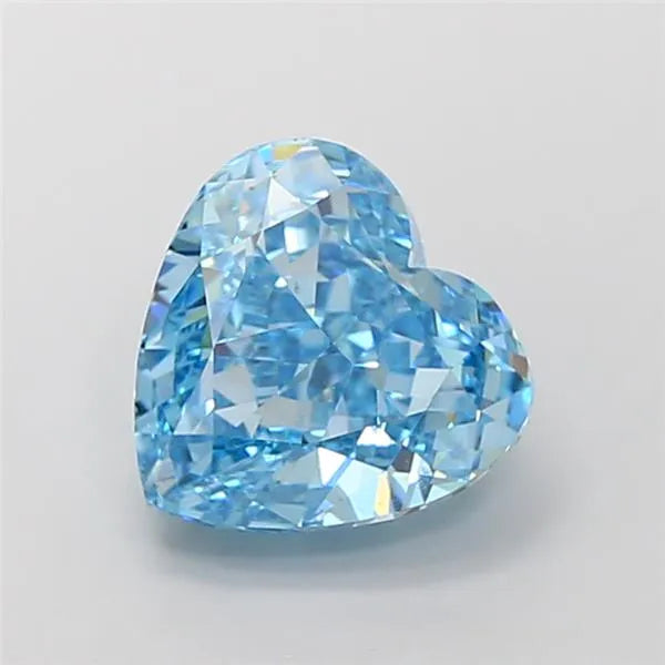 4.05ct Heart Lab Grown Diamond (Colour Fancy Vivid Blue, Clarity VS2, IGI Certified)