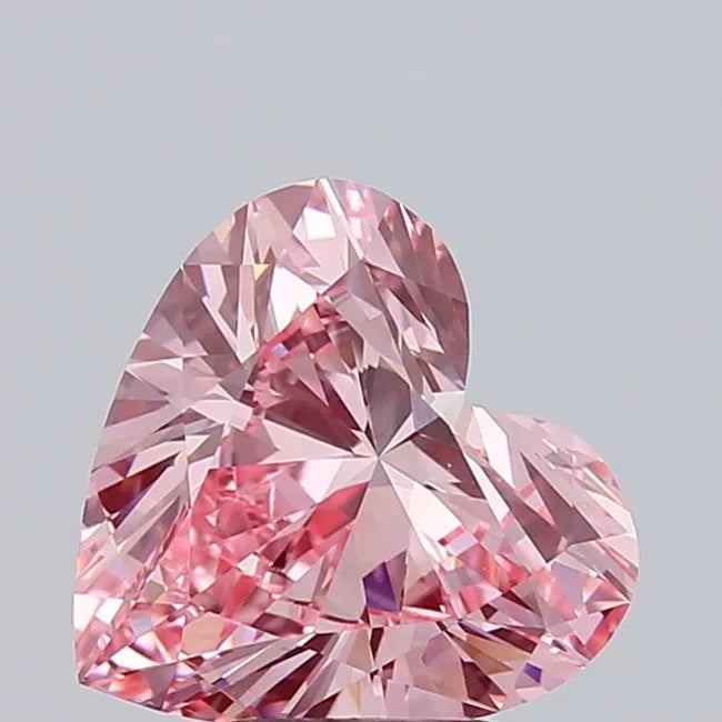 4.05ct Heart Lab Grown Diamond (Colour Fancy Vivid Pink, Clarity VS1, IGI Certified)