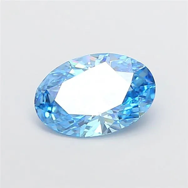 4.05ct Oval Lab Grown Diamond (Colour Fancy Vivid Blue, Clarity VS1, IGI Certified)
