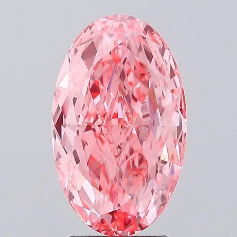4.05ct Oval Lab Grown Diamond (Colour Fancy Vivid Pink, Clarity VVS2, IGI Certified)
