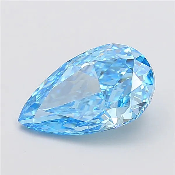 4.05ct Pear Lab Grown Diamond (Colour Fancy Vivid Blue, Clarity VS1, IGI Certified)