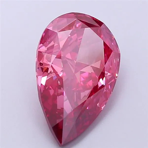 4.05ct Pear Lab Grown Diamond (Colour Fancy Vivid Pink, Clarity VS1, IGI Certified)