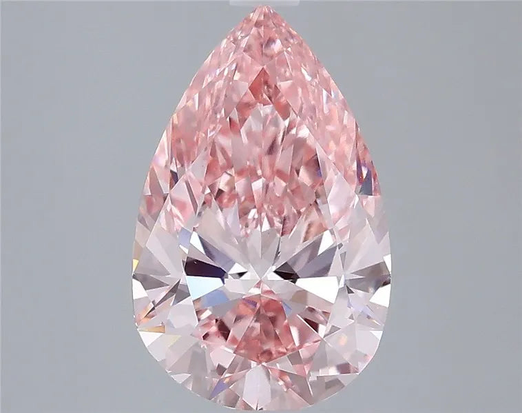 4.05ct Pear Lab Grown Diamond (Colour Fancy Vivid Pink, Clarity VS1, IGI Certified)