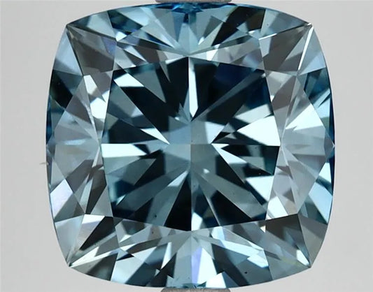 4.06ct Cushion brilliant Lab Grown Diamond (Colour Fancy Vivid Blue, Clarity VS1, IGI Certified)