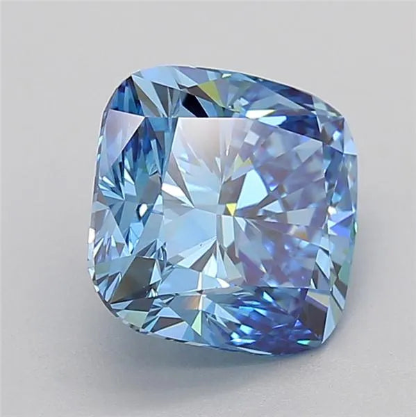 4.06ct Cushion modified Lab Grown Diamond (Colour Fancy Vivid Blue, Clarity VS1, IGI Certified)