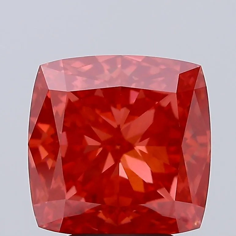 4.06ct Cushion modified Lab Grown Diamond (Colour Fancy Vivid Red, Clarity VS1, IGI Certified)