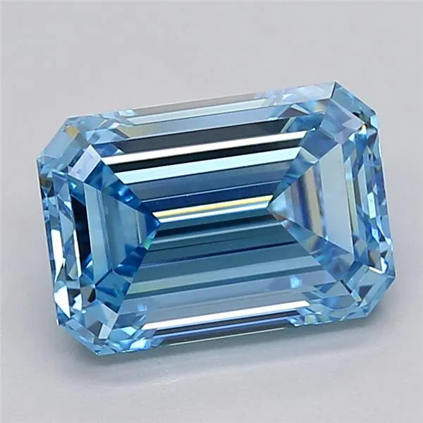 4.06ct Emerald Lab Grown Diamond (Colour Fancy Vivid Blue, Clarity VS1, IGI Certified)
