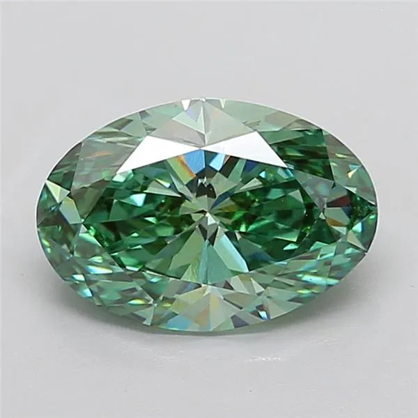 4.06ct Oval Lab Grown Diamond (Colour Fancy Vivid Green, Clarity VS1, IGI Certified)