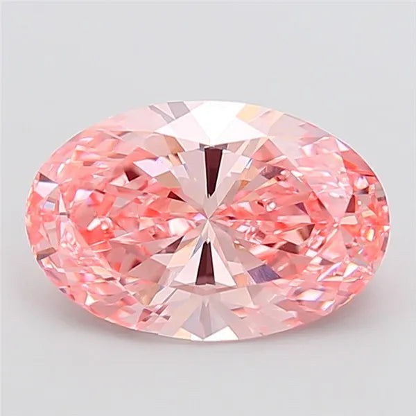 4.06ct Oval Lab Grown Diamond (Colour Fancy Vivid Pink, Clarity VVS2, IGI Certified)
