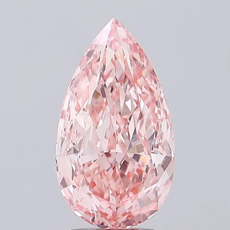 4.06ct Pear Lab Grown Diamond (Colour Fancy Vivid Pink, Clarity VS1, IGI Certified)