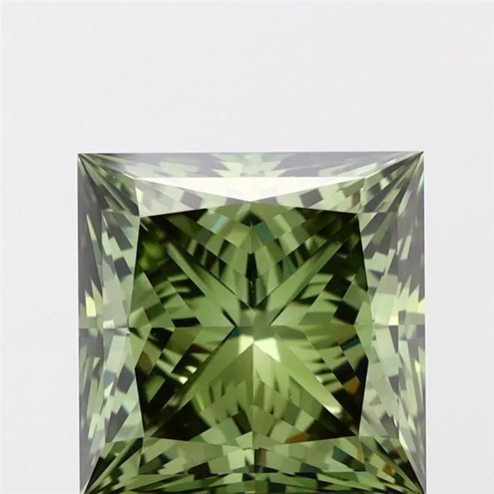 4.06ct Princess Lab Grown Diamond (Colour Fancy Vivid Green, Clarity VVS2, IGI Certified)