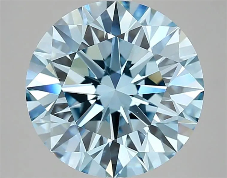 4.06ct Round Lab Grown Diamond (Colour Fancy Intense Blue, Clarity VVS2, Cut ID, IGI Certified)