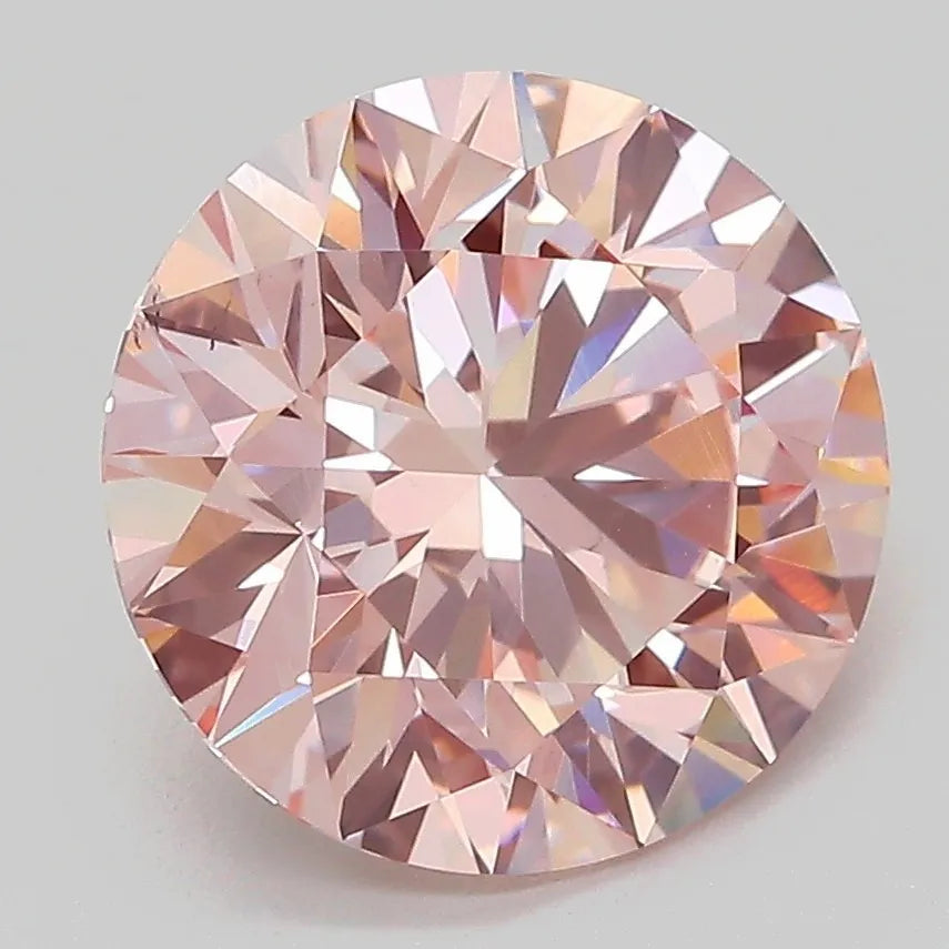 4.06ct Round Lab Grown Diamond (Colour Fancy Intense Pink, Clarity VS1, Cut ID, IGI Certified)