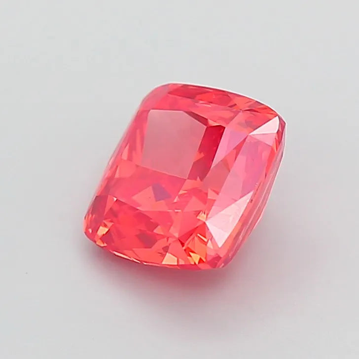 4.07ct Cushion modified Lab Grown Diamond (Colour Fancy Vivid Pinkish Orange, Clarity VS1, IGI Certified)