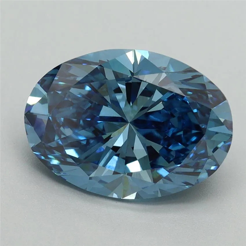 4.07ct Oval Lab Grown Diamond (Colour Fancy Vivid Blue, Clarity VVS2, IGI Certified)