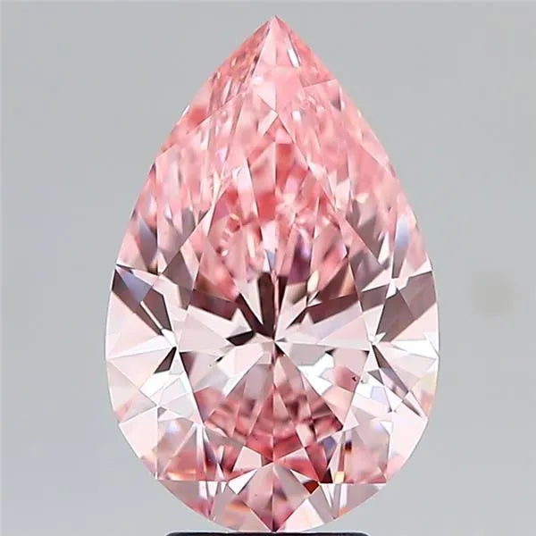 4.07ct Pear Lab Grown Diamond (Colour Fancy Vivid Pink, Clarity VS1, IGI Certified)