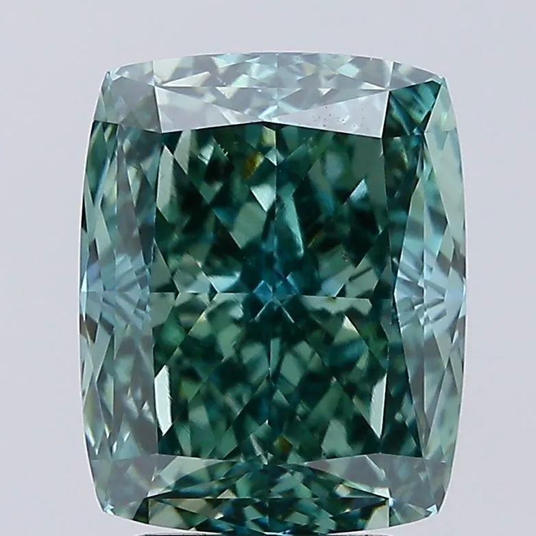 4.08ct Cushion Lab Grown Diamond (Colour Fancy Vivid Green, Clarity VS1, IGI Certified)