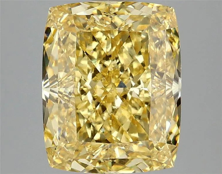 4.08ct Cushion modified Lab Grown Diamond (Colour Fancy Vivid Yellow, Clarity VVS2, IGI Certified)