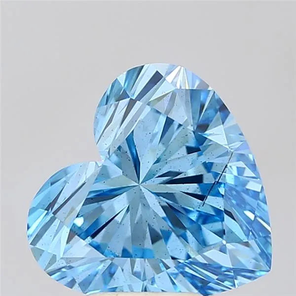4.08ct Heart Lab Grown Diamond (Colour Fancy Vivid Blue, Clarity SI1, IGI Certified)