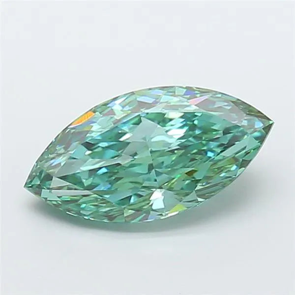 4.08ct Marquise Lab Grown Diamond (Colour Fancy Vivid Blueish Green, Clarity VS1, IGI Certified)