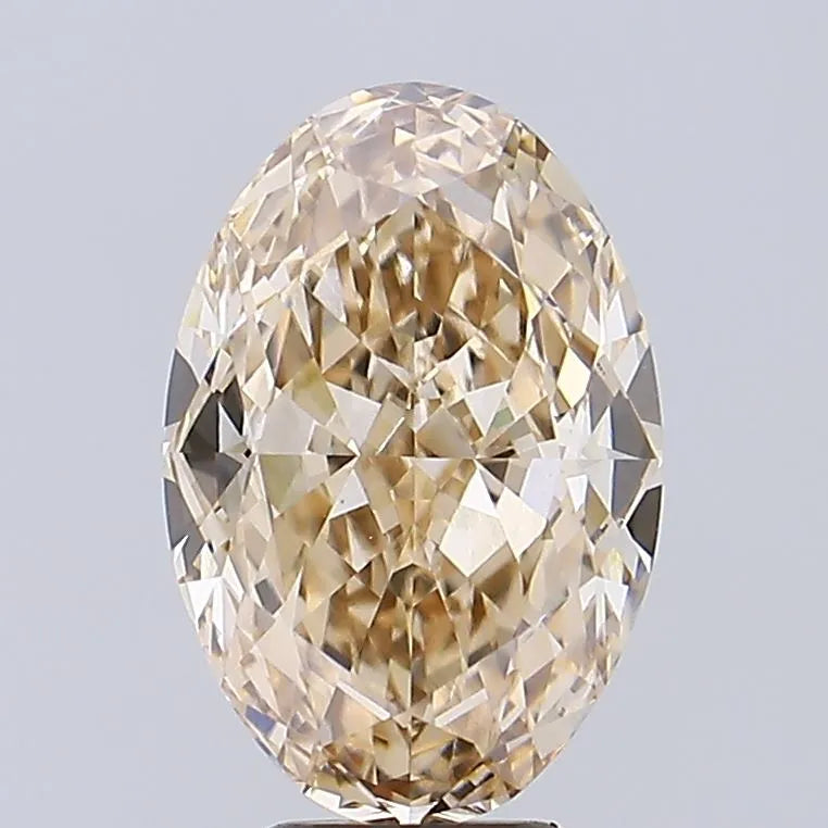 4.08ct Oval Lab Grown Diamond (Colour Fancy Light Brown, Clarity VS1, IGI Certified)